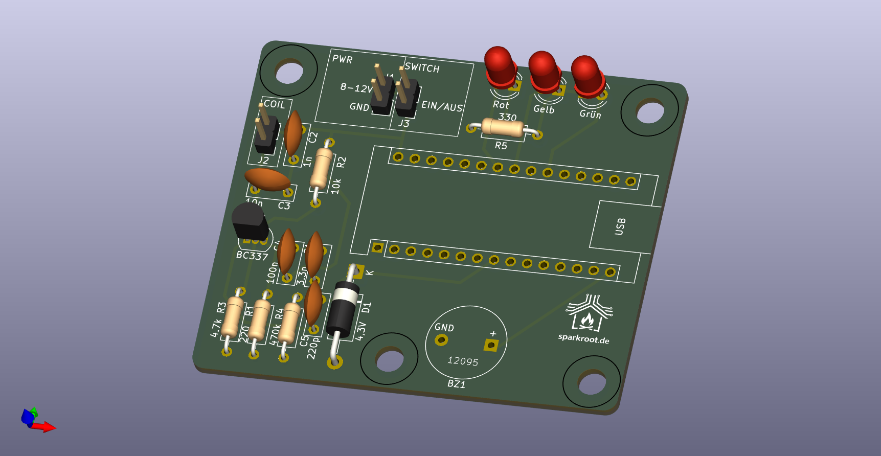DIY Arduino-Metalldetektor – eigene Platine + 150mm Spule) + Wickelhilfe (STEP)