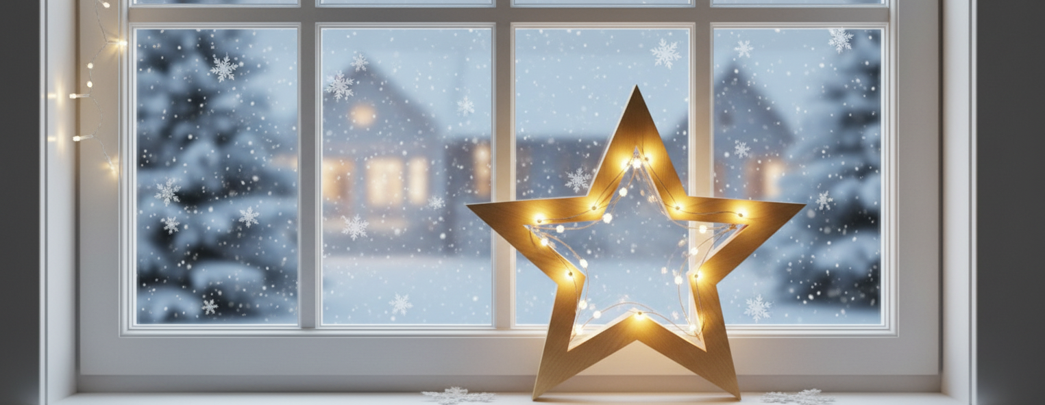 Weihnachtsstern aus Dachlatten bauen (mit 1-m-Lichterkette)